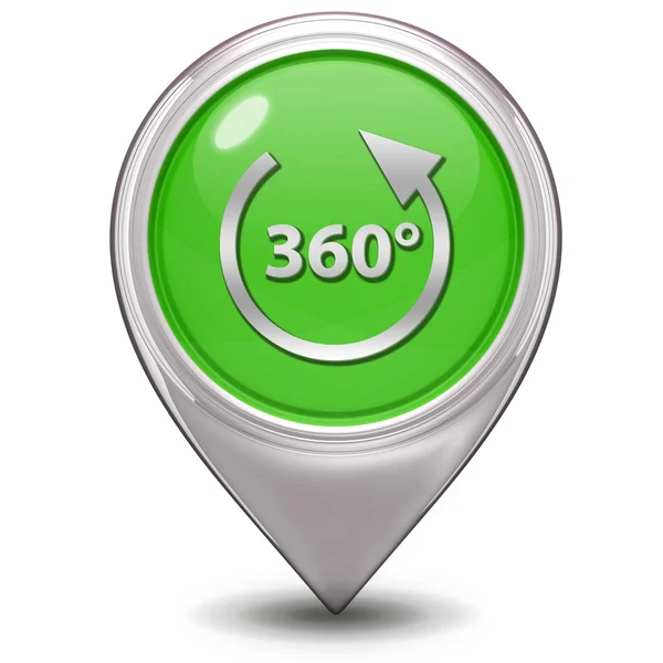360 degrees pointer icon on white background — Stock Photo, Image