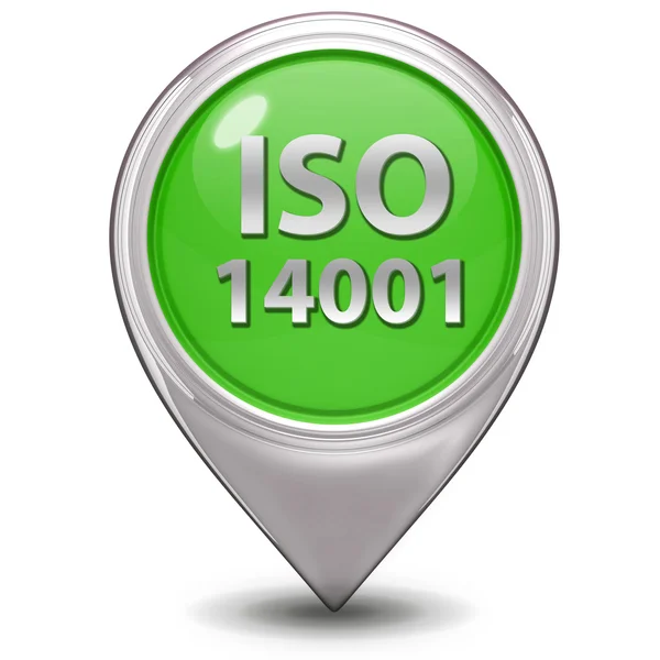 흰색 바탕에 iso 14001 포인터 아이콘 — 스톡 사진