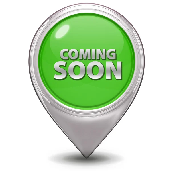 Coming soon pointer icon on white background — Stock Photo, Image