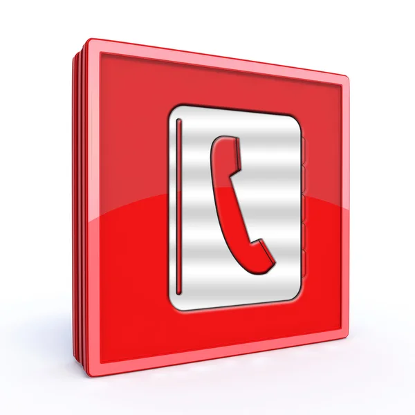 Phonebook square icon on white background — Stock Photo, Image