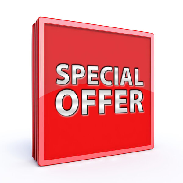 Специальное предложение квадратный значок на белом фоне

