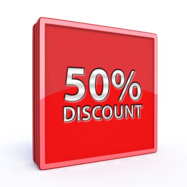 Beyaz arka plan üzerinde 50 kare simgesi indirim