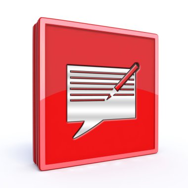 Beyaz arka plan üzerinde yeni ileti kare simgesi