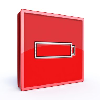 Beyaz arka plan üzerinde pil kare simgesi