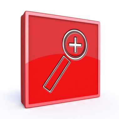 Kare simgesi beyaz arka plan üzerinde yakınlaştırma