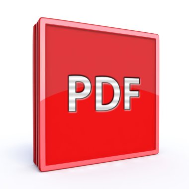 Beyaz arka planda PDF kare simgesi