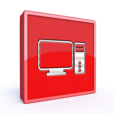 Beyaz arka plan üzerinde bilgisayar kare simgesi