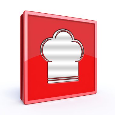 Şef kare simgesi beyaz arka plan üzerinde