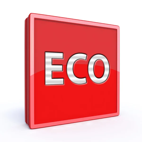 Eco vierkante pictogram op witte achtergrond — Stockfoto