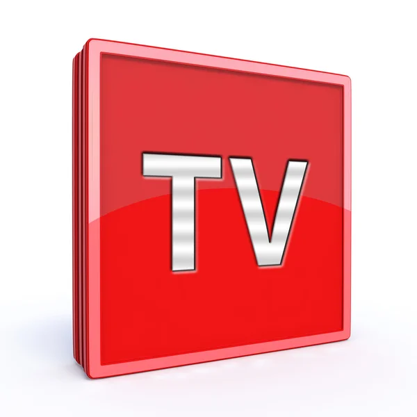 Icono cuadrado de TV sobre fondo blanco — Foto de Stock