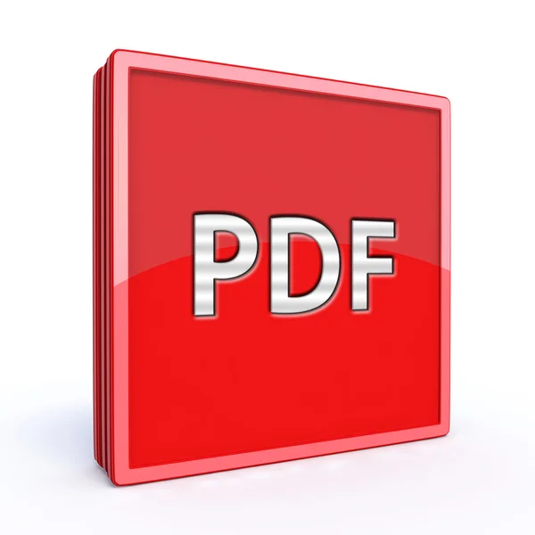 Піктограма квадрату Pdf на білому тлі — стокове фото