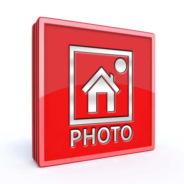 Vierkante fotopictogram op witte achtergrond — Stockfoto