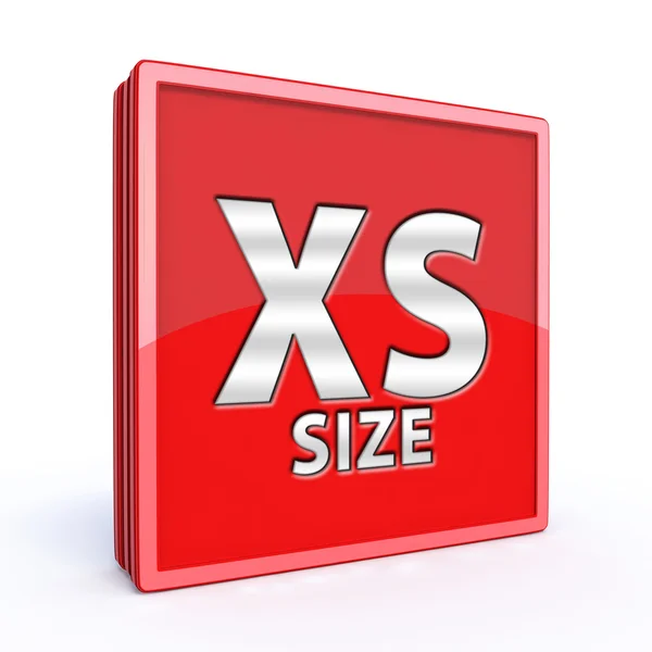 Dimensione XS icona quadrata su sfondo bianco — Foto Stock