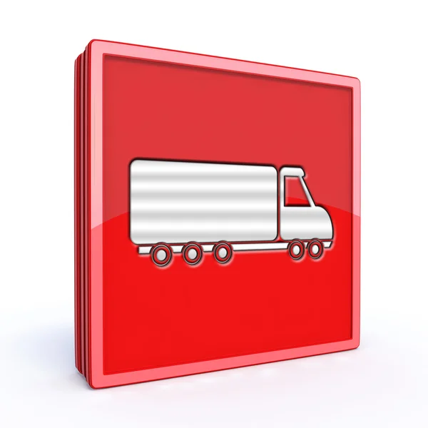 Lastbil fyrkantiga ikonen på vit bakgrund — Stockfoto