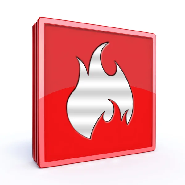 Feuer-Quadrat-Symbol auf weißem Hintergrund — Stockfoto