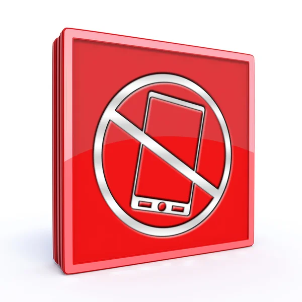 Phone ban square icon on white background — Stock Photo, Image