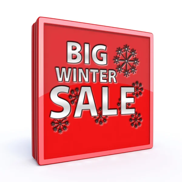 Χειμώνας πώληση τετράγωνο εικονίδιο σε άσπρο φόντο — Φωτογραφία Αρχείου