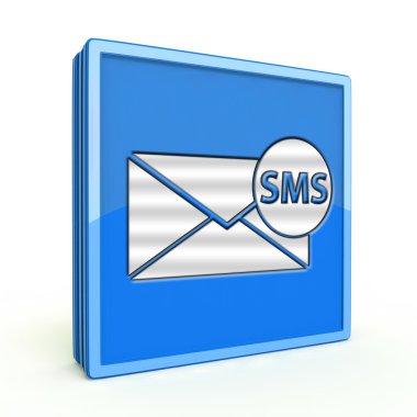 SMS simgesi beyaz arka plan üzerinde kare