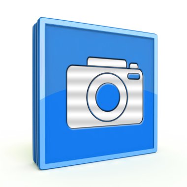 Beyaz arka plan üzerinde fotoğraf kare simgesi