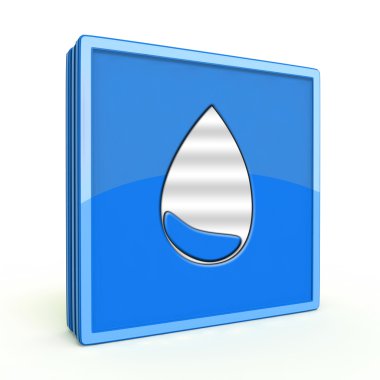 Beyaz arka plan üzerinde su kare simgesi