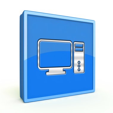 Beyaz arka plan üzerinde bilgisayar kare simgesi