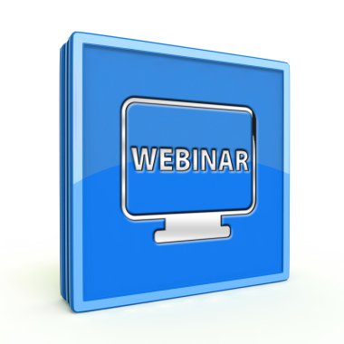 Webinar kare simgesi beyaz arka plan üzerinde