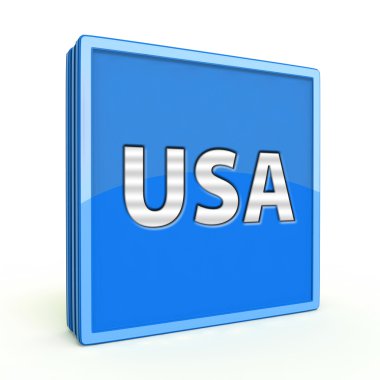 Beyaz arka plan üzerinde ABD kare simgesi