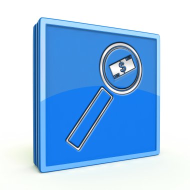 Beyaz arka plan üzerinde para kare simgesini bulun