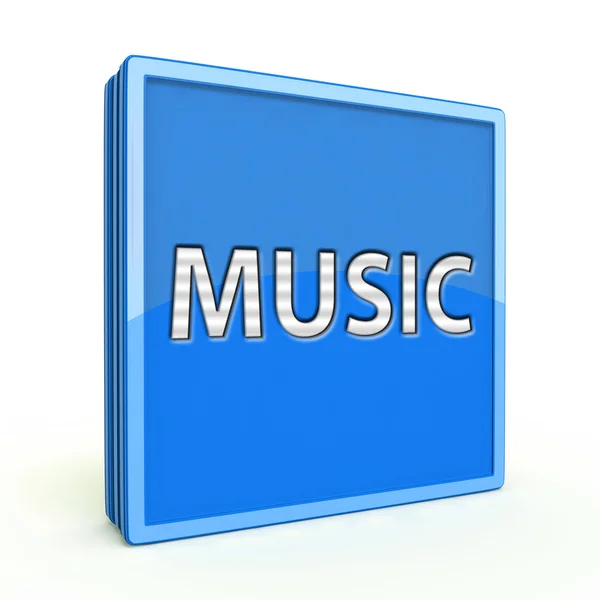 Ikona kwadrat muzyka na białym tle — Zdjęcie stockowe
