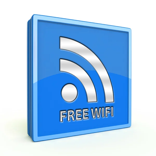Ücretsiz Wi-Fi kare simgesi beyaz arka plan üzerinde — Stok fotoğraf