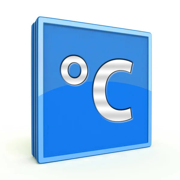 Celsius ícone quadrado no fundo branco — Fotografia de Stock