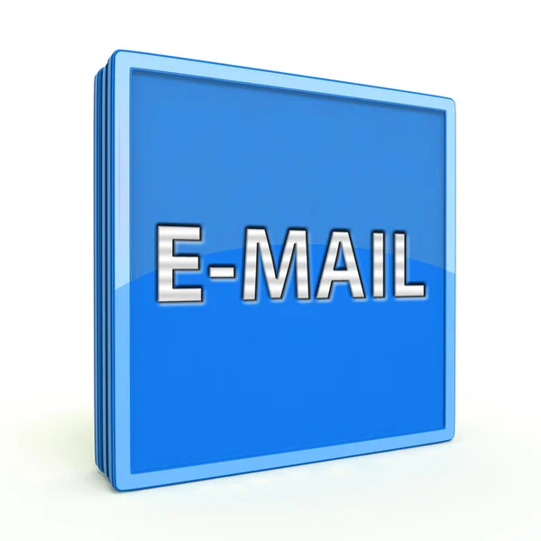 白い背景の上電子メール正方形アイコン — ストック写真