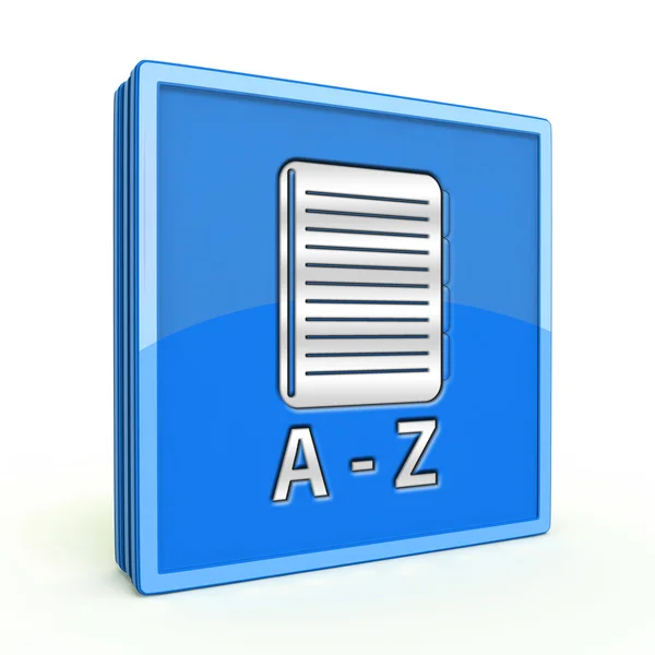 A-Z ikona kwadrat na białym tle — Zdjęcie stockowe