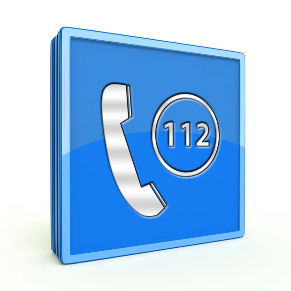 112 icono cuadrado sobre fondo blanco —  Fotos de Stock