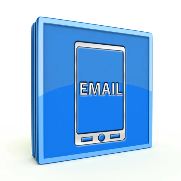 E-mail pictograma pătrat pe fundal alb — Fotografie, imagine de stoc