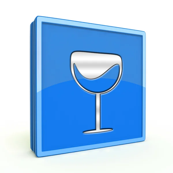 Icono cuadrado de vino sobre fondo blanco — Foto de Stock
