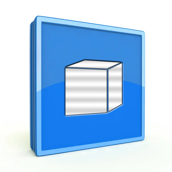 Caixa de ícone quadrado no fundo branco — Fotografia de Stock