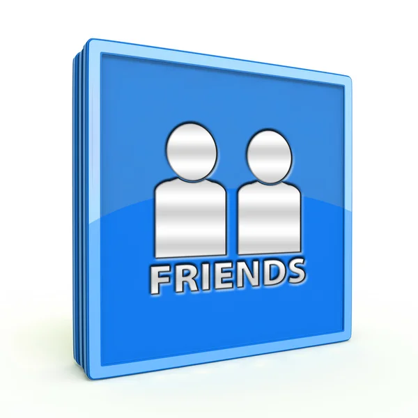 Amigos ícone quadrado no fundo branco — Fotografia de Stock