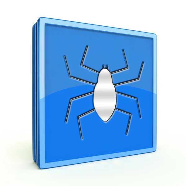 Ícone quadrado de aranha no fundo branco — Fotografia de Stock