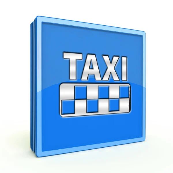 흰색 바탕에 택시 사각형 아이콘 — 스톡 사진