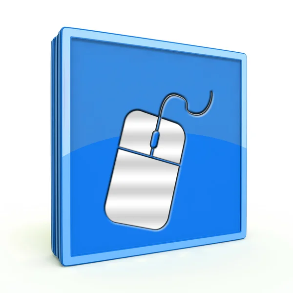 Computer mouse square icon on white background — Stock Photo, Image