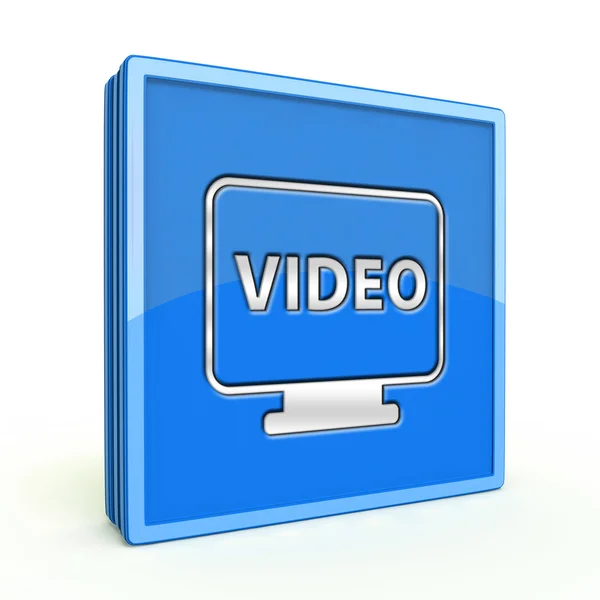 Icono de video cuadrado sobre fondo blanco — Foto de Stock