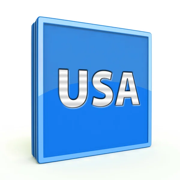 Čtvercová ikona USA na bílém pozadí — Stock fotografie