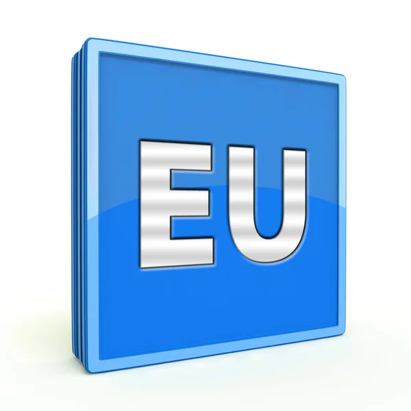 Icono cuadrado de la UE sobre fondo blanco — Foto de Stock