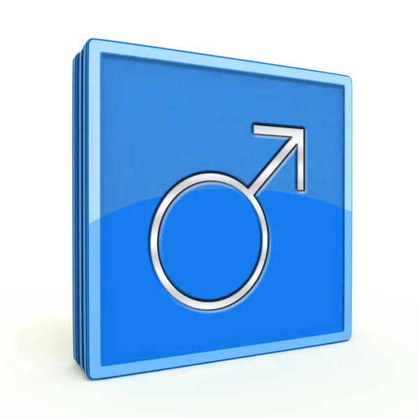 Mannelijke vierkante pictogram op witte achtergrond — Stockfoto