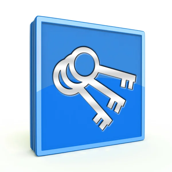 Ícone quadrado chave no fundo branco — Fotografia de Stock