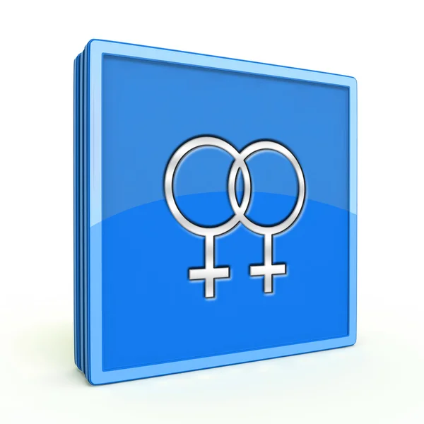 Leszbikus négyzet alakú ikon a fehér háttér — Stock Fotó