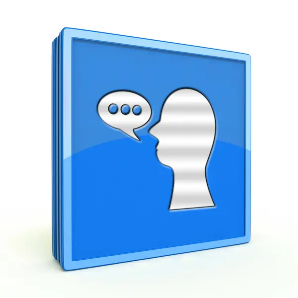 Talk square icon on white background — Stock Photo, Image