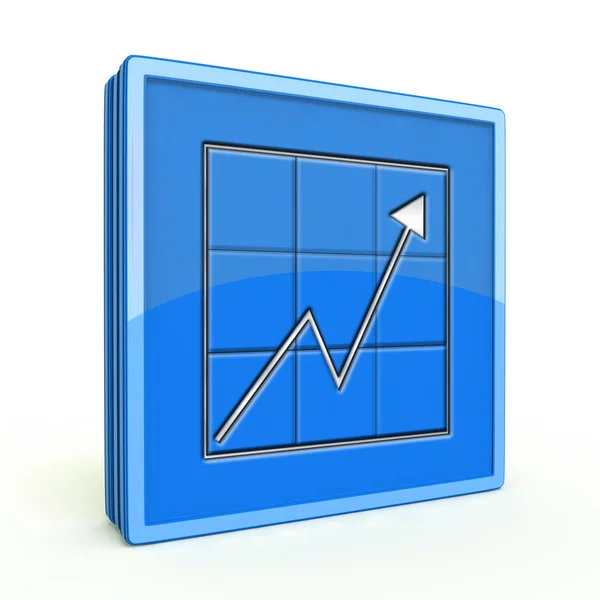 Gegevens analyse vierkante pictogram op witte achtergrond — Stockfoto