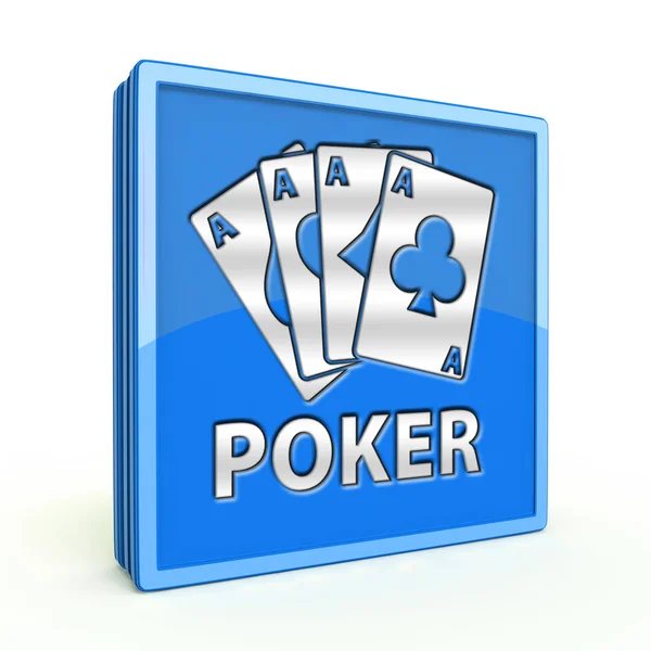 Beyaz arka plan üzerinde Poker kare simgesi — Stok fotoğraf